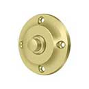 Deltana [BBR213U3] Solid Brass Door Bell Button - Round - Polished Brass Finish - 2 1/4" Dia.