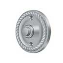 Deltana [BBRR213U26D] Solid Brass Door Bell Button - Round w/ Rope - Brushed Chrome Finish - 2 1/4&quot; Dia.
