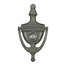 Deltana [DKV6RU15A] Solid Brass Door Knocker - Victorian Rope w/ Viewer - Antique Nickel Finish - 6&quot; H