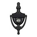 Deltana [DKV6RU19] Solid Brass Door Knocker - Victorian Rope w/ Viewer - Paint Black Finish - 6" H