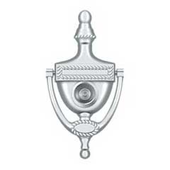 Deltana [DKV6RU26] Solid Brass Door Knocker - Victorian Rope w/ Viewer - Polished Chrome Finish - 6&quot; H