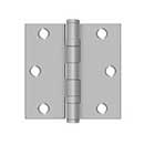 Deltana [SS35BU32D-R] Stainless Steel Door Butt Hinge - Ball Bearing - Residential - Button Tip - Square Corner - Brushed Finish - Pair - 3 1/2&quot; H x 3 1/2&quot; W