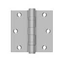 Deltana [SS35BU32D] Stainless Steel Door Butt Hinge - Ball Bearing - Button Tip - Square Corner - Brushed Finish - Pair - 3 1/2&quot; H x 3 1/2&quot; W