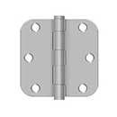 Deltana [SS35R5U32D-R] Stainless Steel Door Butt Hinge - Residential - Button Tip - 5/8&quot; Radius Corner - Brushed Finish - Pair - 3 1/2&quot; H x 3 1/2&quot; W