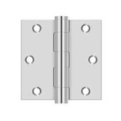 Deltana [SS35U32] Stainless Steel Door Butt Hinge - Button Tip - Square Corner - Polished Finish - Pair - 3 1/2&quot; H x 3 1/2&quot; W