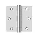 Deltana [SS35U32] Stainless Steel Door Butt Hinge - Button Tip - Square Corner - Polished Finish - Pair - 3 1/2&quot; H x 3 1/2&quot; W