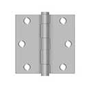 Deltana [SS35U32D-R] Stainless Steel Door Butt Hinge - Residential - Button Tip - Square Corner - Brushed Finish - Pair - 3 1/2&quot; H x 3 1/2&quot; W