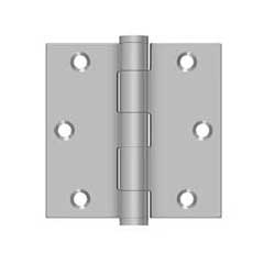 Deltana [SS35U32D] Stainless Steel Door Butt Hinge - Button Tip - Square Corner - Brushed Finish - Pair - 3 1/2&quot; H x 3 1/2&quot; W