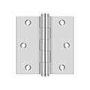 Deltana [SS33U32] Stainless Steel Door Butt Hinge - Button Tip - Square Corner - Polished Finish - Pair - 3&quot; H x 3&quot; W