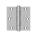Deltana [SS33U32D] Stainless Steel Door Butt Hinge - Button Tip - Square Corner - Brushed Finish - Pair - 3" H x 3" W