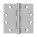 Deltana [SS45BU32D] Stainless Steel Door Butt Hinge - Ball Bearing - Button Tip - Square Corner - Brushed Finish - Pair - 4 1/2&quot; H x 4 1/2&quot; W