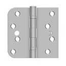 Deltana [SS44058B32DLH-S] Stainless Steel Door Butt Hinge - Ball Bearing - Security - Button Tip - 5/8&quot; Radius &amp; Square Corner - Left Hand - Brushed Finish - Pair - 4&quot; H x 4&quot; W