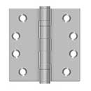 Deltana [SS44BU32D] Stainless Steel Door Butt Hinge - Ball Bearing - Button Tip - Square Corner - Brushed Finish - Pair - 4&quot; H x 4&quot; W