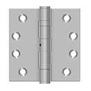 Deltana [SS44NBU32D] Stainless Steel Door Butt Hinge - Ball Bearing - Non-Removable Pin - Button Tip - Square Corner - Brushed Finish - Pair - 4&quot; H x 4&quot; W
