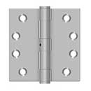 Deltana [SS44NU32D] Stainless Steel Door Butt Hinge - Non-Removable Pin - Button Tip - Square Corner - Brushed Finish - Pair - 4&quot; H x 4&quot; W