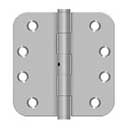 Deltana [SS44R5U32D-RN] Stainless Steel Door Butt Hinge - Residential - Non-Removable Pin Button Tip - 5/8&quot; Radius Corner - Brushed Finish - Pair - 4&quot; H x 4&quot; W