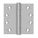 Deltana [SS44U32D-R] Stainless Steel Door Butt Hinge - Residential - Button Tip - Square Corner - Brushed Finish - Pair - 4&quot; H x 4&quot; W