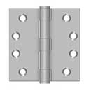 Deltana [SS44U32D] Stainless Steel Door Butt Hinge - Button Tip - Square Corner - Brushed Finish - Pair - 4" H x 4" W