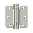 Deltana [DSH35R415] Steel Door Spring Hinge - 1/4" Radius Corner - Brushed Nickel Finish - 3 1/2" W x 3 1/2" H