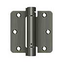 Deltana [DSH35R415A] Steel Door Spring Hinge - 1/4&quot; Radius Corner - Antique Nickel Finish - 3 1/2&quot; W x 3 1/2&quot; H