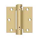 Deltana [DSH35U4] Steel Door Spring Hinge - Square Corner - Brushed Brass Finish - 3 1/2" W x 3 1/2" H