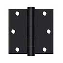 Deltana [S35HD1B] Steel Door Butt Hinge - Residential - Heavy Duty - Square Corner - Paint Black Finish - Pair - 3 1/2&quot; H x 3 1/2&quot; W
