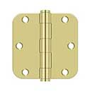 Deltana [S35R5HD3] Steel Door Butt Hinge - Residential - Heavy Duty - 5/8" Radius Corner - Polished Brass Finish - Pair - 3 1/2" H x 3 1/2" W