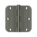 Deltana [S35R5N15A] Steel Door Butt Hinge - Residential - 5/8" Radius Corner - Non-Removable Pin - Antique Nickel Finish - Pair - 3 1/2" H x 3 1/2" W