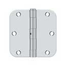 Deltana [S35R5N26] Steel Door Butt Hinge - Residential - 5/8" Radius Corner - Non-Removable Pin - Polished Chrome Finish - Pair - 3 1/2" H x 3 1/2" W