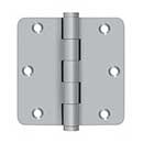 Deltana [DSB35R426D-R] Solid Brass Door Butt Hinge - Residential - Button Tip - 1/4&quot; Radius Corner - Brushed Chrome Finish - Pair - 3 1/2&quot; H x 3 1/2&quot; W