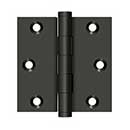 Deltana [DSB310B] Solid Brass Door Butt Hinge - Button Tip - Square Corner - Oil Rubbed Bronze Finish - Pair - 3" H x 3" W