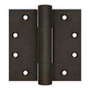 Deltana [DSB45RM10BD] Solid Brass Door Royal Butt Hinge - Heavy Duty - Plain Bearing - Button Tip - Square Corner - Bronze Dark Finish - Pair - 4 1/2" H x 4 1/2" W