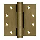 Deltana [DSB45RM10BM] Solid Brass Door Royal Butt Hinge - Heavy Duty - Plain Bearing - Button Tip - Square Corner - Bronze Medium Finish - Pair - 4 1/2" H x 4 1/2" W