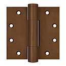 Deltana [DSB45RM10BR] Solid Brass Door Royal Butt Hinge - Heavy Duty - Plain Bearing - Button Tip - Square Corner - Bronze Rust Finish - Pair - 4 1/2" H x 4 1/2" W