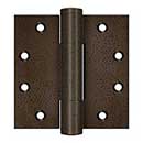 Deltana [DSB45RM10WD] Solid Brass Door Royal Butt Hinge - Heavy Duty - Plain Bearing -  Button Tip - Square Corner - Weathered Dark Finish - Pair - 4 1/2" H x 4 1/2" W