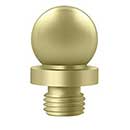 Deltana [DSBT3-3UNL] Solid Brass Door Butt Hinge Finial - Ball - Polished Brass (Unlacquered) Finish - 7/16&quot; Dia.
