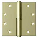 Deltana [DSBLO453UNL-LH] Solid Brass Door Lift Off Hinge - Left Hand - Polished Brass Unlacquered Finish  - 4 1/2&quot; H x 4 1/2&quot; W