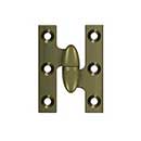 Deltana [OK2015U5-R] Solid Brass Door Olive Knuckle Hinge - Right Handed - Antique Brass Finish - 2" H x 1 1/2" W