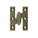 Deltana [OK2015U5-L] Solid Brass Door Olive Knuckle Hinge - Left Handed - Antique Brass Finish - 2" H x 1 1/2" W