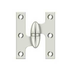 Deltana [OK2520U14-L] Solid Brass Door Olive Knuckle Hinge - Left Handed - Polished Nickel Finish - 2 1/2&quot; H x 2&quot; W