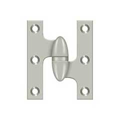 Deltana [OK2520U15-R] Solid Brass Door Olive Knuckle Hinge - Right Handed - Brushed Nickel Finish - 2 1/2&quot; H x 2&quot; W