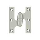 Deltana [OK2520U15-L] Solid Brass Door Olive Knuckle Hinge - Left Handed - Brushed Nickel Finish - 2 1/2" H x 2" W