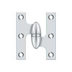 Deltana [OK2520U26-R] Solid Brass Door Olive Knuckle Hinge - Right Handed - Polished Chrome Finish - 2 1/2&quot; H x 2&quot; W