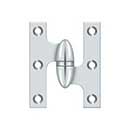 Deltana [OK2520U26-R] Solid Brass Door Olive Knuckle Hinge - Right Handed - Polished Chrome Finish - 2 1/2" H x 2" W