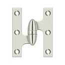 Deltana [OK3025B14-L] Solid Brass Door Olive Knuckle Hinge - Left Handed - Polished Nickel Finish - 3" H x 2 1/2" W