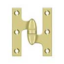 Deltana [OK3025B3-R] Solid Brass Door Olive Knuckle Hinge - Right Handed - Polished Brass Finish - 3" H x 2 1/2" W