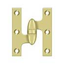 Deltana [OK3025B3-L] Solid Brass Door Olive Knuckle Hinge - Left Handed - Polished Brass Finish - 3" H x 2 1/2" W
