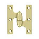 Deltana [OK3025B3UNL-R] Solid Brass Door Olive Knuckle Hinge - Right Handed - Polished Brass (Unlacquered) Finish - 3" H x 2 1/2" W