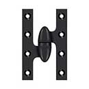 Deltana [OK5032B19-L] Solid Brass Door Olive Knuckle Hinge - Left Handed - Paint Black Finish - 5" H x 3 1/4" W