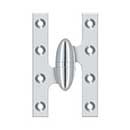 Deltana [OK5032B26-L] Solid Brass Door Olive Knuckle Hinge - Left Handed - Polished Chrome Finish - 5" H x 3 1/4" W